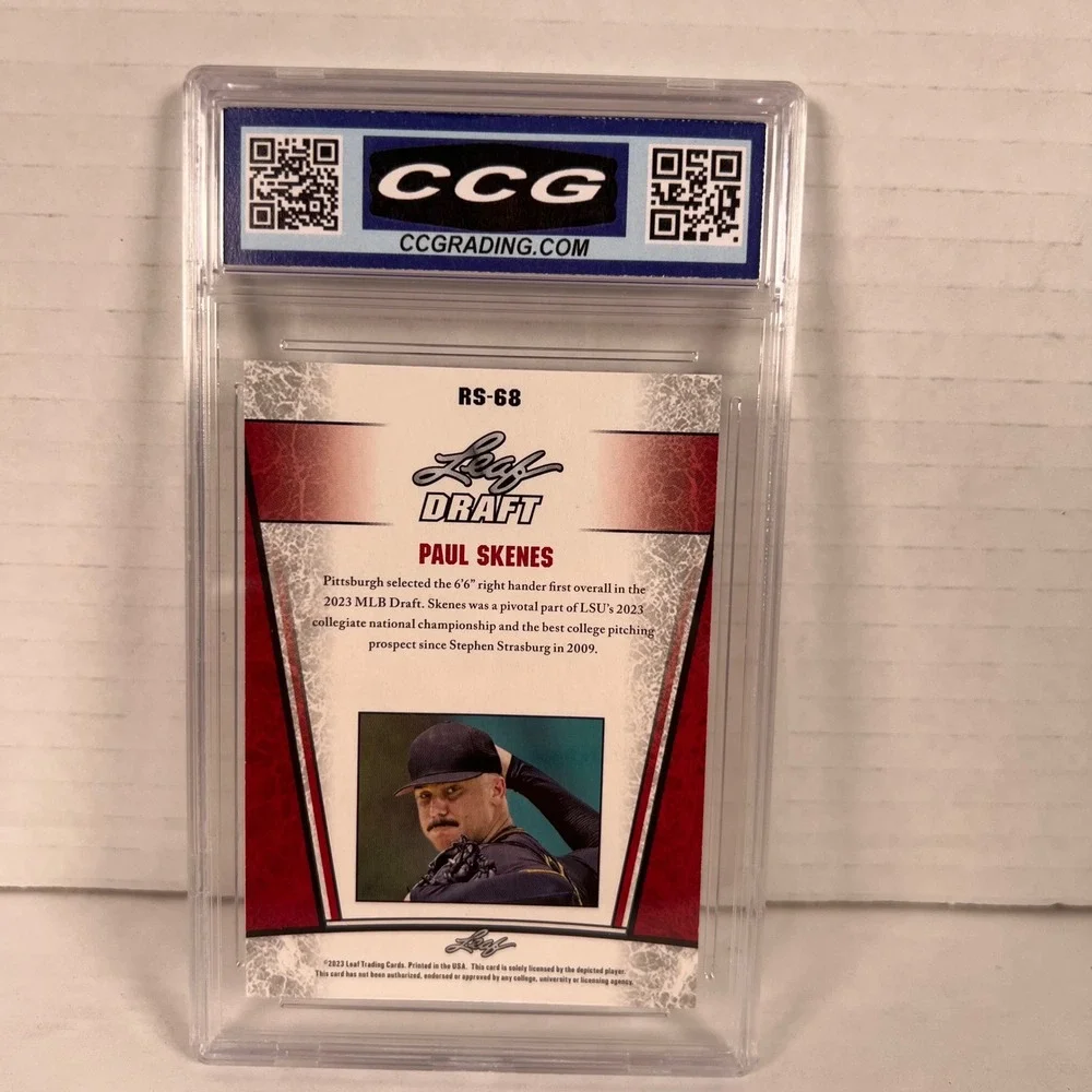 2023 Leaf Draft Paul Skenes Rookie Silver RS68 CCG 9.5 Mint+ Baseball Card